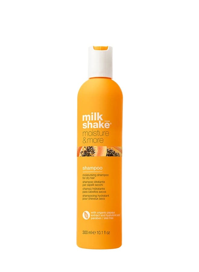 Hydrating & Nourishing Moisture Plus Shampoo with Papaya Extract & Hyaluronic Acid - Gently Cleanses, Adds Shine & Improves Manageability for Dry Hair (300 ml)