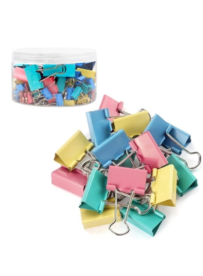 48 Pcs Binder Clips – Steel Paper Clamps, Holds Up to 50 Sheets, Quality Tempered Paper Clips for Home, School, Crafts, Office Supplies Paper Clamps (Multi-colour)