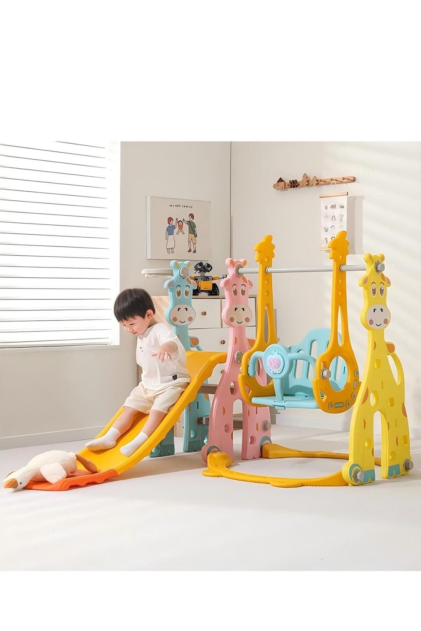 Toddler Slide for Kids Age 2 3 4 5 6 7 8 9,Loverly Baby Slide and Swing for Kids Outdoor Indoor 3-10 Year Old,Home Toy Game for Boys and Girls