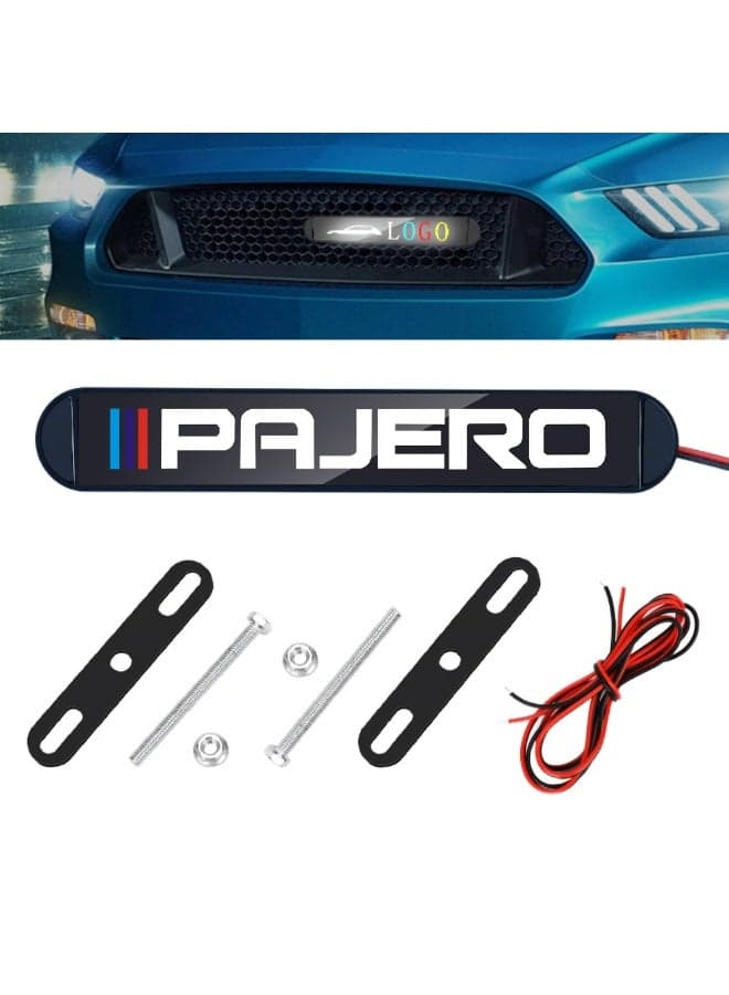 LED Front Grille Emblem Light for Mitsubishi Pajero – Illuminated Car Hood Grill Badge Logo Accessories for Pajero Front Net Decoration
