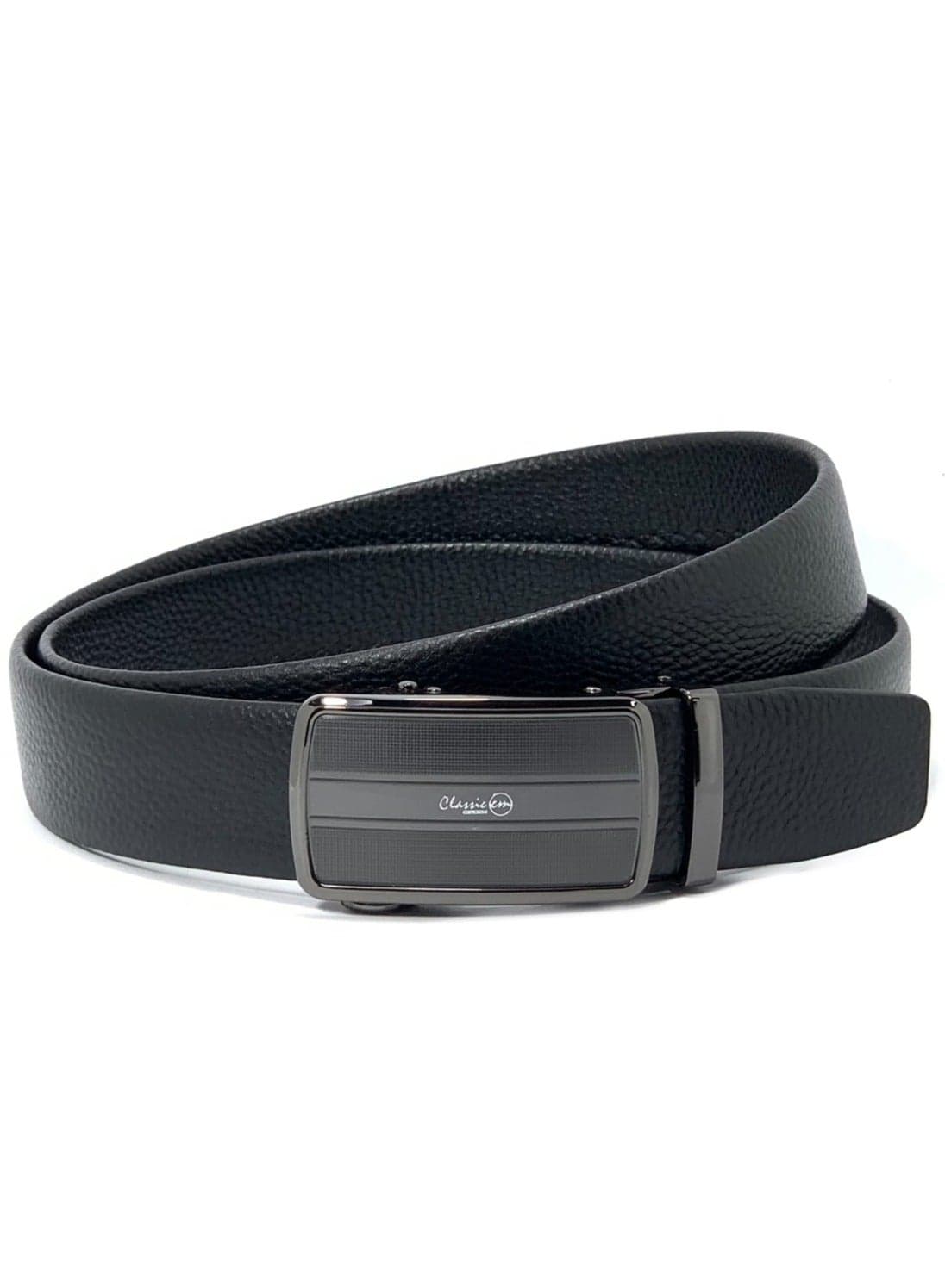 Classic Milano Men’s Leather Belt for men Fashion Belt Ratchet Dress Belts for men with Automatic Click Buckle for Mens Belt Enclosed in an Elegant Gift Box ALTHQ-3705-3 (Black) by Milano Leather