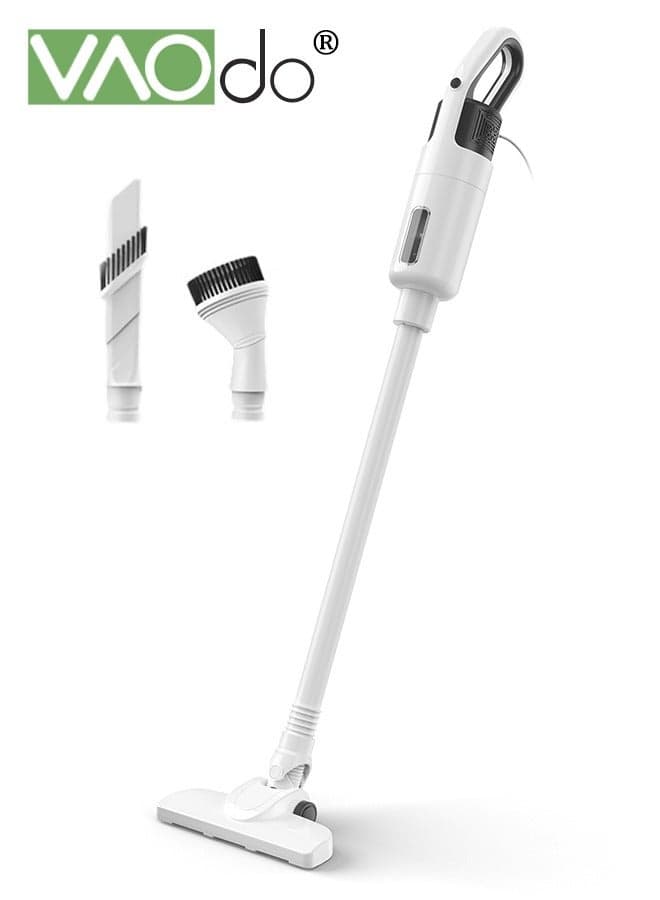 Wired Vacuum Lightweight Cleaner 2-Speed Power Suction 3-in-1 Handheld for Hardwood Floor Carpet & Pet Hair White