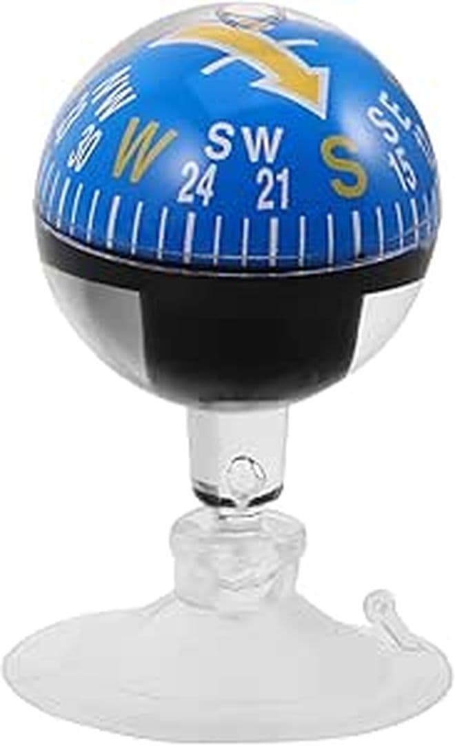 Blue Car Compass Ball with 38mm Suction Cup for Auto Truck Hiking Navigation