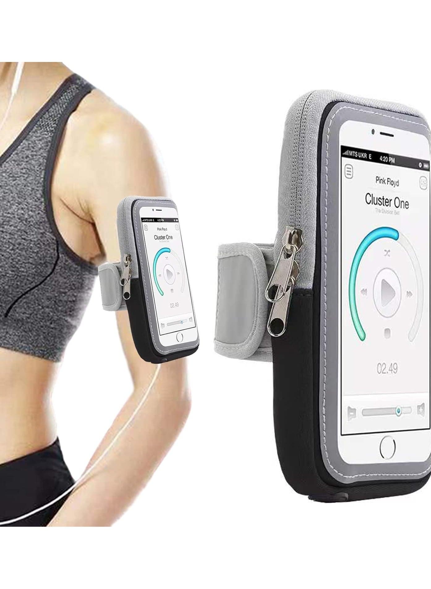 Running Armband Phone Holder for Running Full Touchscreen Phone Arm Bands for Running Sports Phone Holder with Adjustable Band for iPhone 13 Pro Max 12 11 Xs Xr 8 7 Galaxy S20 S10 S9 S8