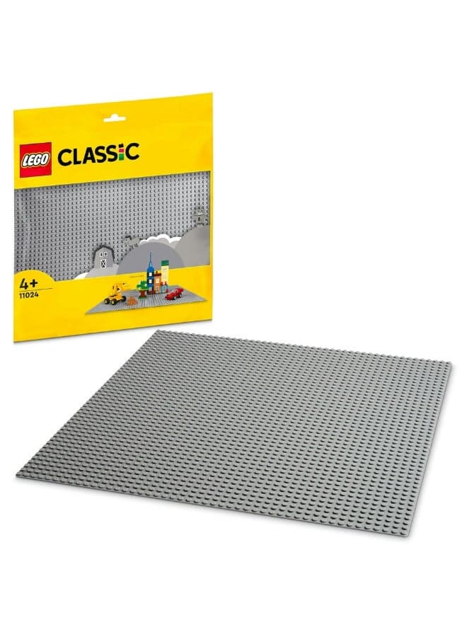 LEGO® Classic Grey Baseplate 11024 Building Kit; Square 48x48 Landscape for Open-Ended Imaginative Building Play; Can Be Given as a Birthday, Holiday or Any-Day Gift for Kids Aged 4 and up (1 Piece)