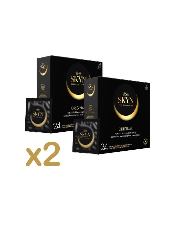 48-Piece Original Natural Feeling Lubricated Non-Latex Condoms For Skin-to-Skin Sensation