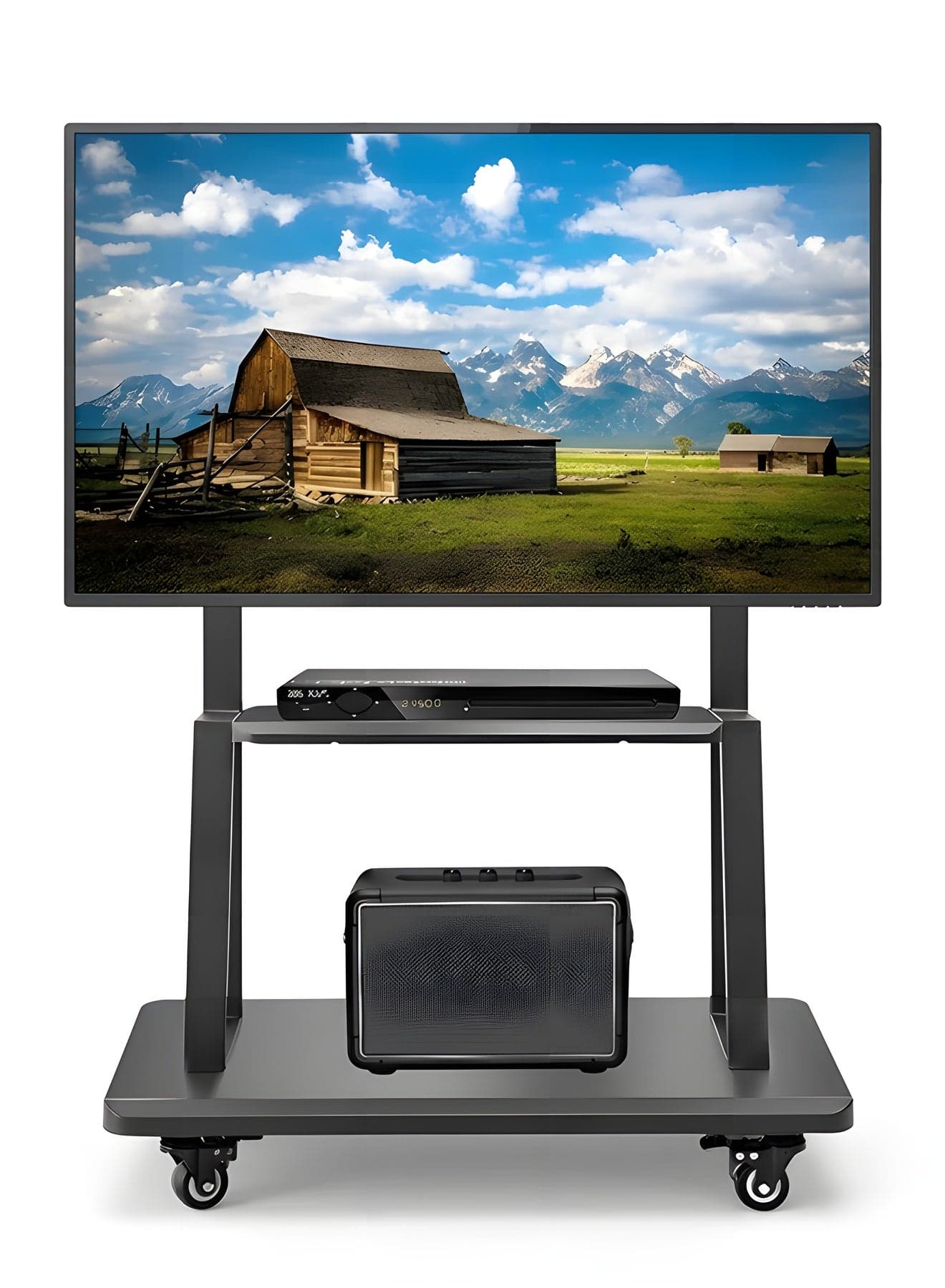 Mobile TV Stand,Rolling TV Stand with Wheels for 32-65 Inch TV,Height Adjustable Floor Heavy-Duty TV Cart LCD LED OLED Flat Panel Screens Smartboard Holds up to 90lbs Portable TV Stand