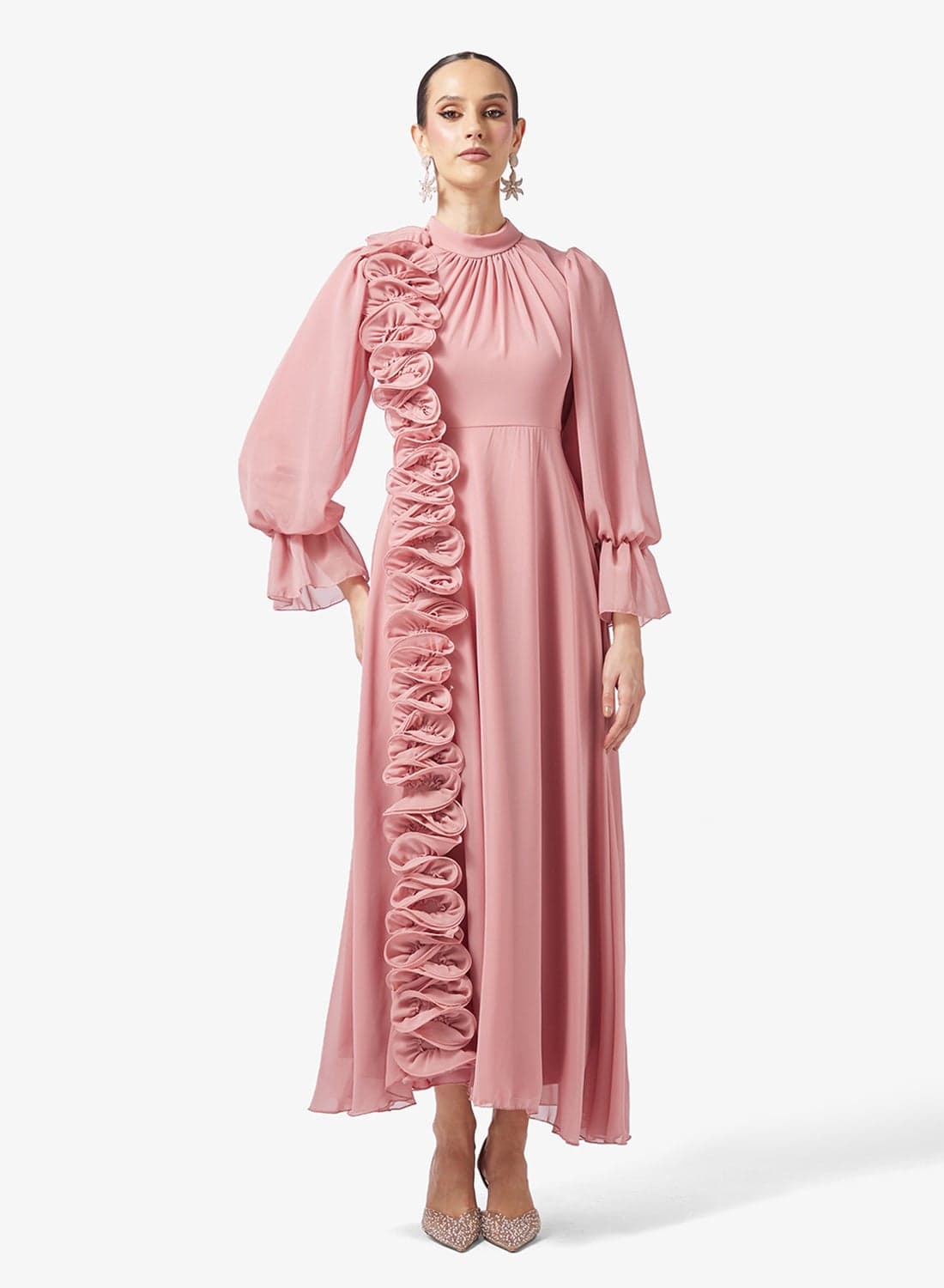 A-line Dress With Ruffles