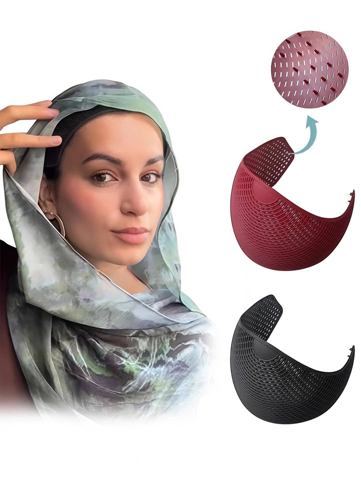 2Pcs Muslim Headscarf Fixer, Headband and Scarf Accessories for Muslim Women, Comfortable Daily Wear & Special Occasions, Perfect for Scarf & Headwear, Essential Hijab Accessories