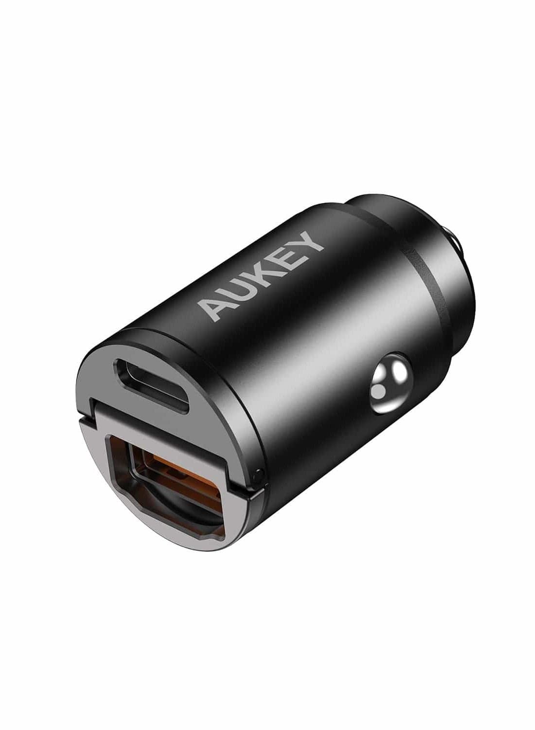 CC-A3 30W PD Metal Dual Port Fast Car Charger with PPS & QC 3.0 Grey