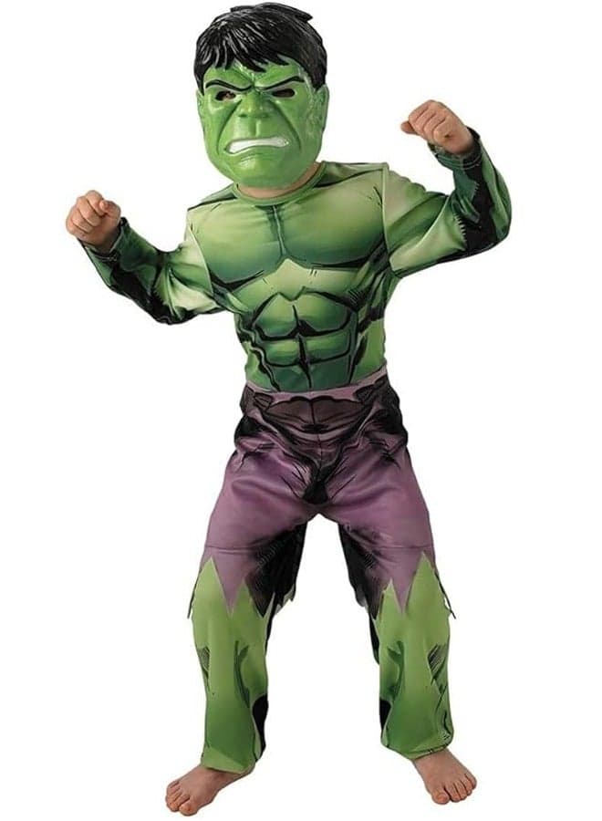 Brain Giggles Avengers Hulk Costume and Mask for Kids Party Superhero Dress-Up Theme Party Roleplay