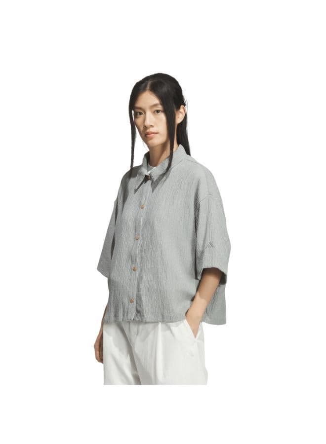 SOFTLUX SHEER LOOSE FIT COLLAR SHIRTS SHORT SLEEVE