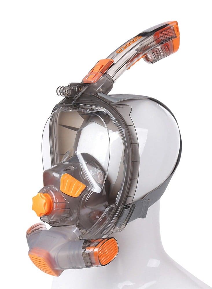 Full Face Snorkel Mask with Scuba Tank Compatibility – 180° Wide View, Anti-Fog, Waterproof, Smooth Breathing, CO₂ Separation, Camera Holder | Snorkeling Gear(Without gas cylinder)