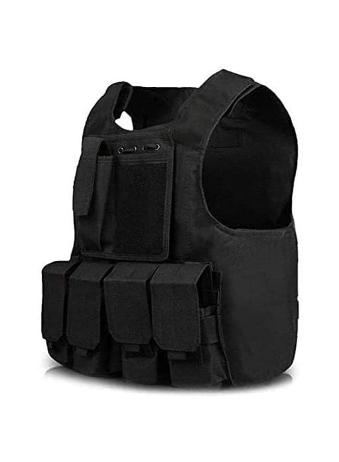 Kids Outdoor Tactical Vest,Multipurpose Woodland Camo Waistcoat, Adjustable Waterproof Body Protection Vest,Suitable for Children's Role-playing or Outdoor Activities,Black