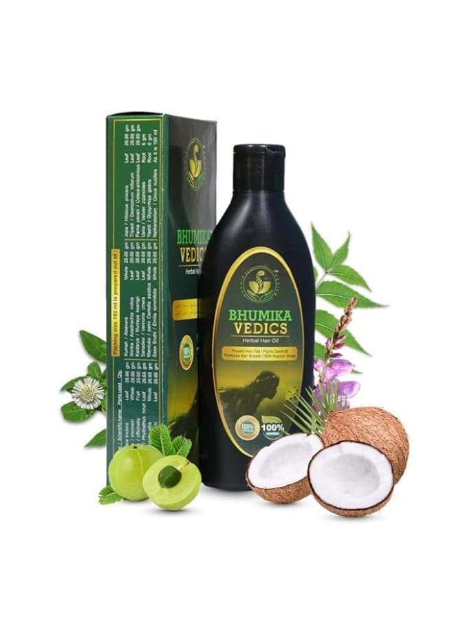 Herbal Hair Oil For Men & Women | Promotes Hair Growth & Reduces Hair Fall | With Indigofera,Aloe vera,Neem, Amla, Bhringraj and Coconut Oil 200 ml