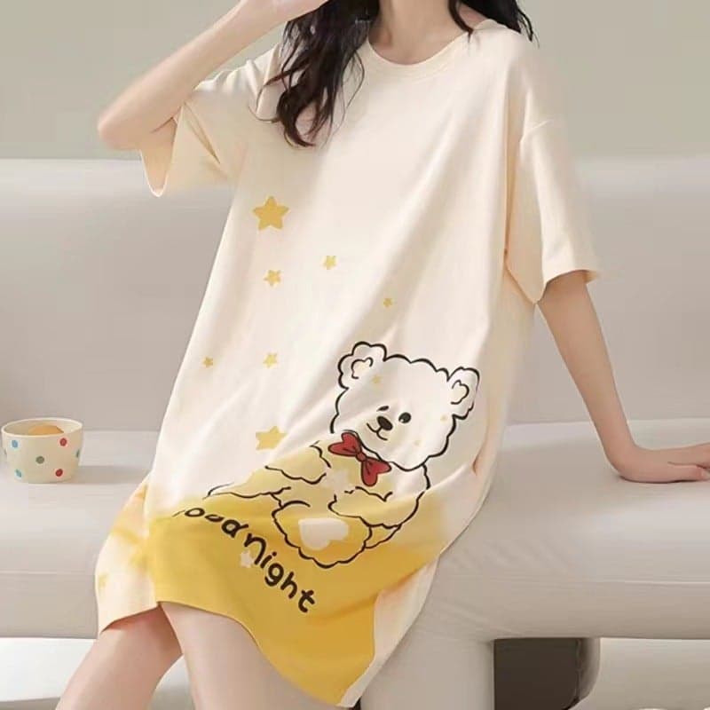 Pajamas Female Summer Student Sweet Short Sleeve Dress