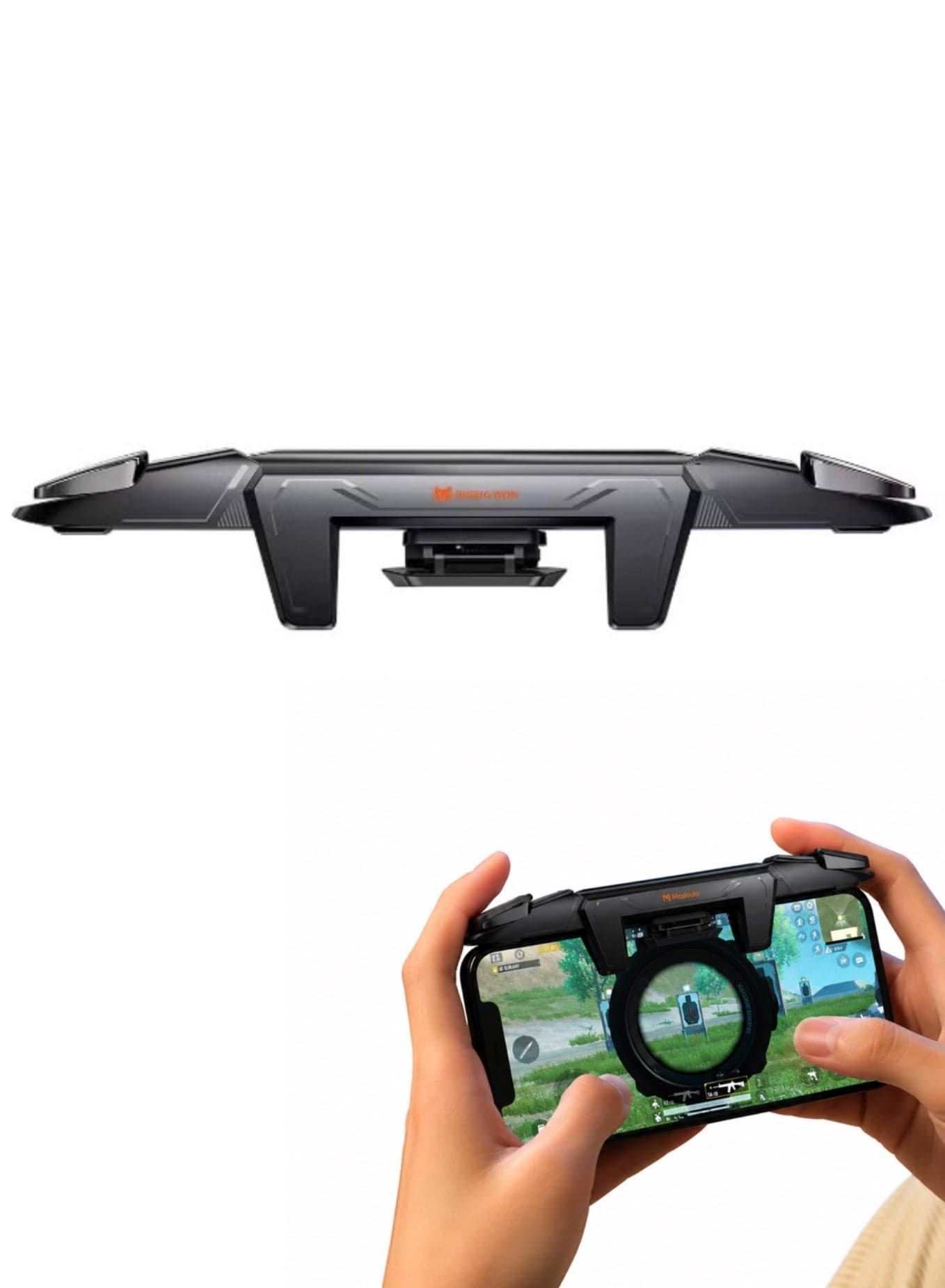 BIGBIG WON Mechager Plus M3 Mobile Gaming Trigger Controller, L1/R1 High Precision Mechanical Buttons, Zero Delay Touch Mapping, Ergonomic Clamp Design Gamepad for PUBG & COD, Compatible with iPhone, Samsung Galaxy, RedMagic, Xiaomi & Android Phones