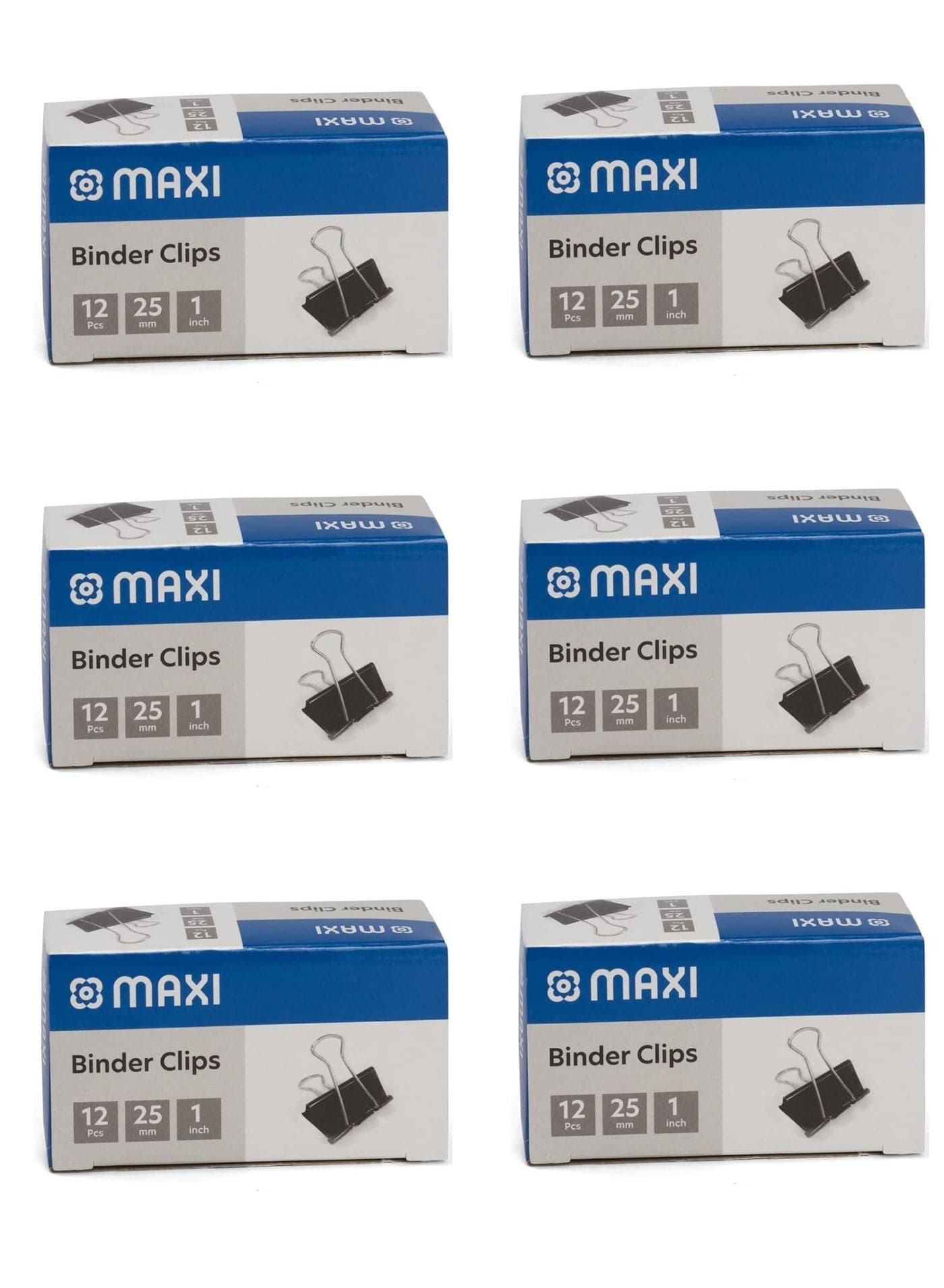 72-Piece Binder Clip 25mm Size Black