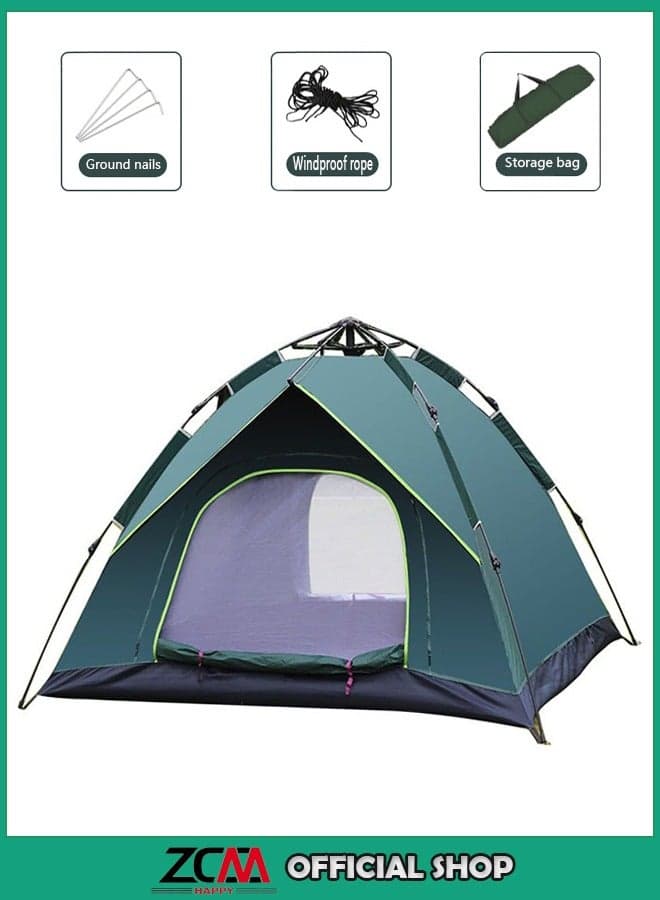 Automatic Pop Up Instant Camping Tent 200x200x135cm Easy Setup Lightweight 4 Person Tent with UV Protection Compact Travel Tent