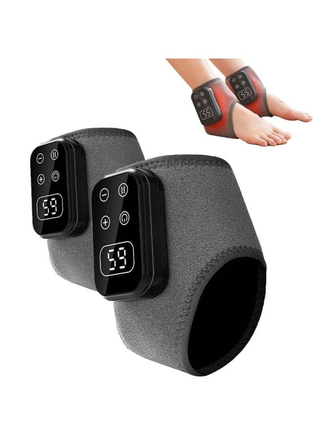 Foot Advanced Renew Triple Method Massager, with 5 Vibration Modes and 6 Heat Levels, Suitable for Reduce Fatigue and Plantar Fasciitis, Travel & Home Use(Grey 2pcs)