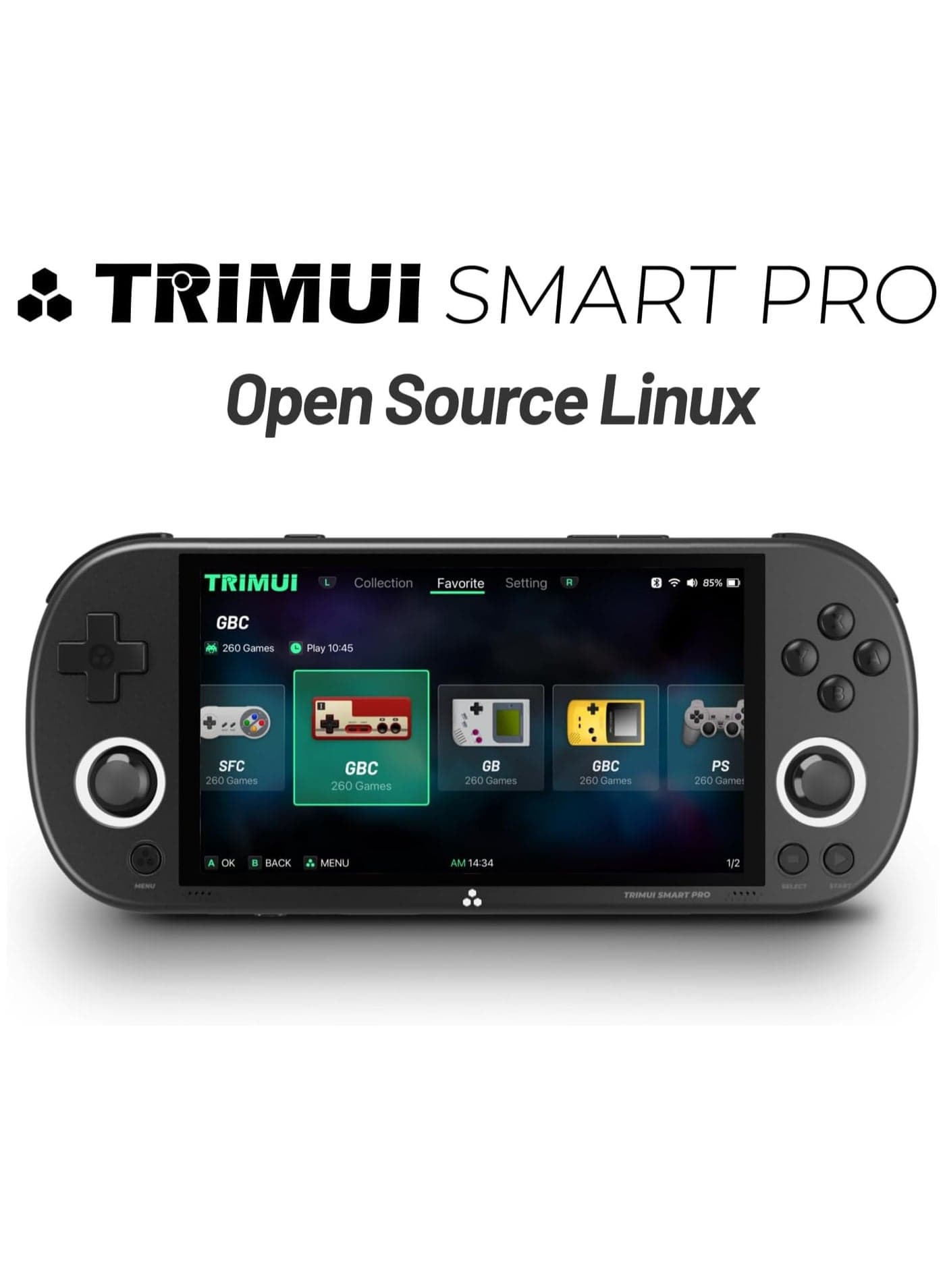 Smart Pro 4.96" Handheld Game Console with 128G SD Card, Built-in 12000+ Games, Linux System A133P Processor Joystick RGB Lighting Retro Video Game Player Gift, Support WiFi Multiplayer Online Battle