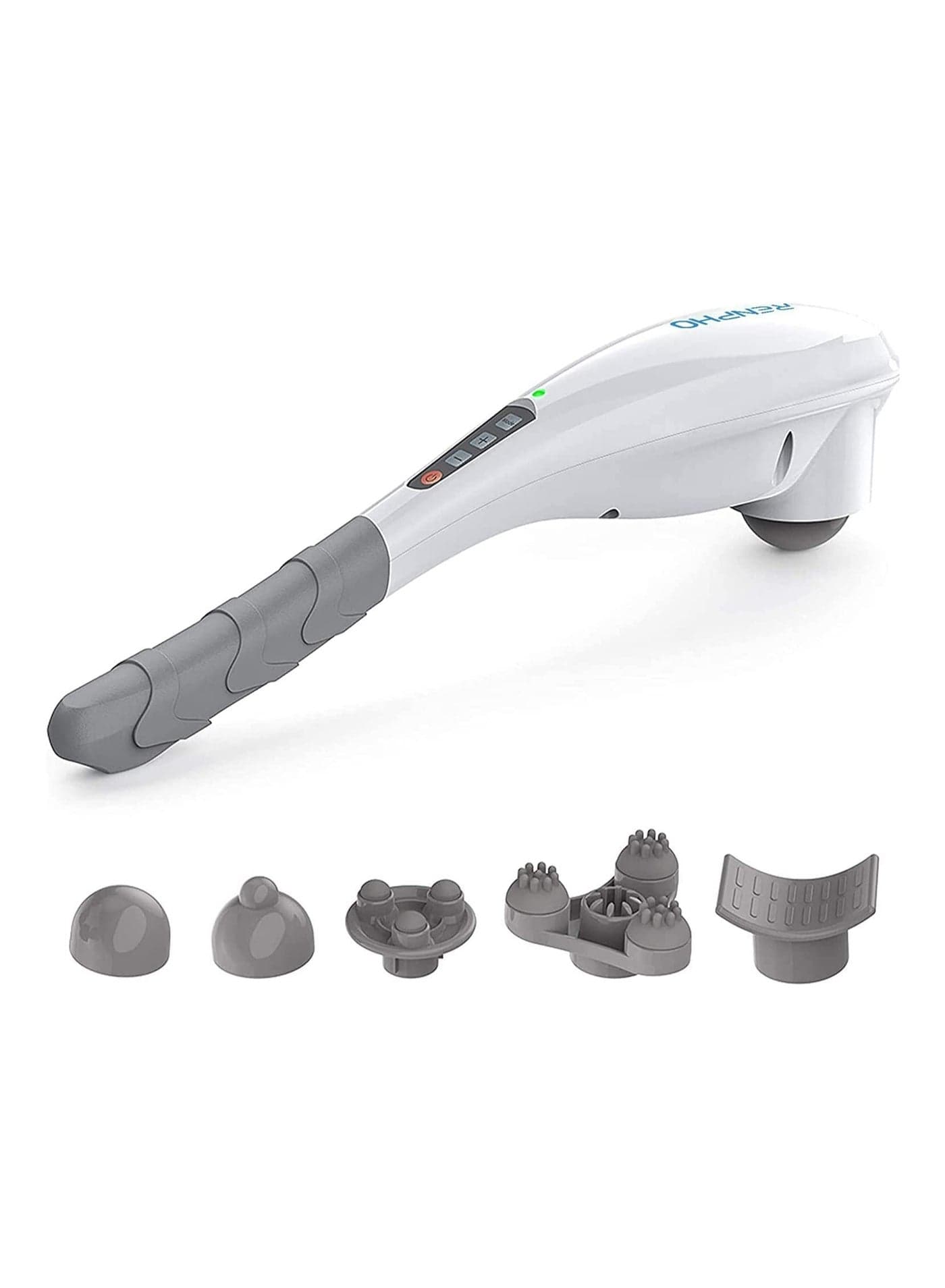 Rechargeable Hand Held Deep Tissue Massager- Cordless Electric Percussion Full Body Massage With Portable Design - White