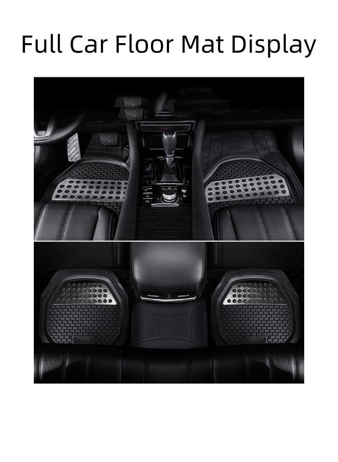 Universal Car Floor Mats Black, Rubber Floor Mats for Cars and SUVs,All Weather Protection Heavy Duty Protection,5 Pieces/Set