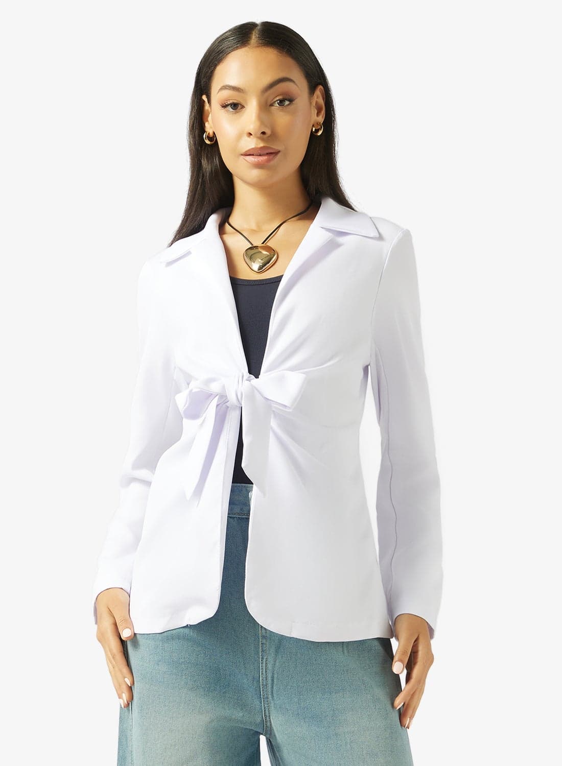 Collared Cinched Waist Shirt