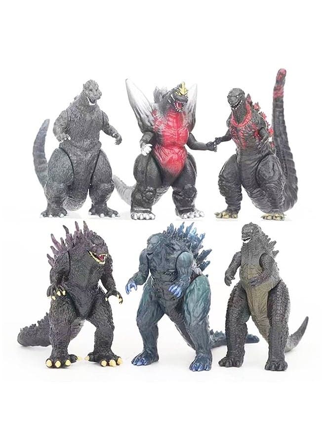 6-Piece Mini Godzilla Action Figure Set - 3-6 Inch Realistic Dinosaurs Durable PVC - for Kids Ages 3+, Godzilla Lovers, Birthday Gifts & Educational Play - for Cake Toppers, Safari Party Favors & Dinosaur Collections
