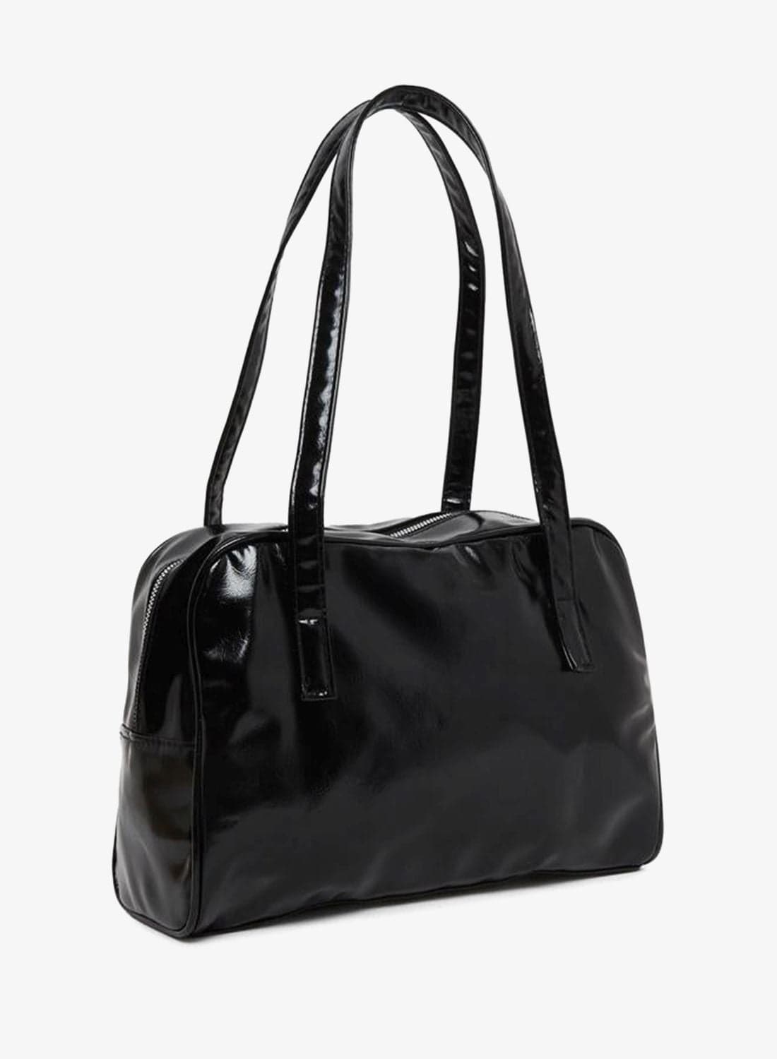 Styli Black Solid Smooth Shoulder Bag