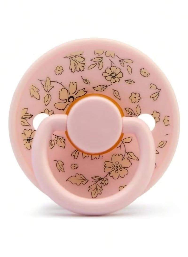 Baby Flower Latex Pacifiers | 1-Pack Soothers | Round Nipple | BPA-Free Natural Latex Food Grade | Light pink