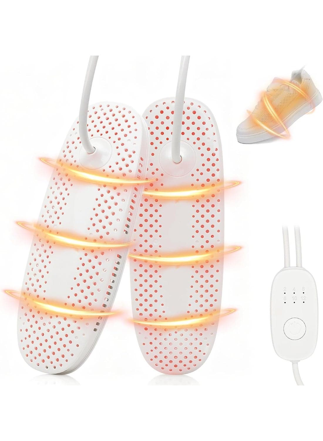 Electric Shoe Dryer, 360° Drying Shoe Heater, Quiet Boot Dryer with 6 Modes, Timer, Portable Shoe Warmer, Electric Shoe Dryer, Antibacterial Odours for Socks, Shoes, Gloves