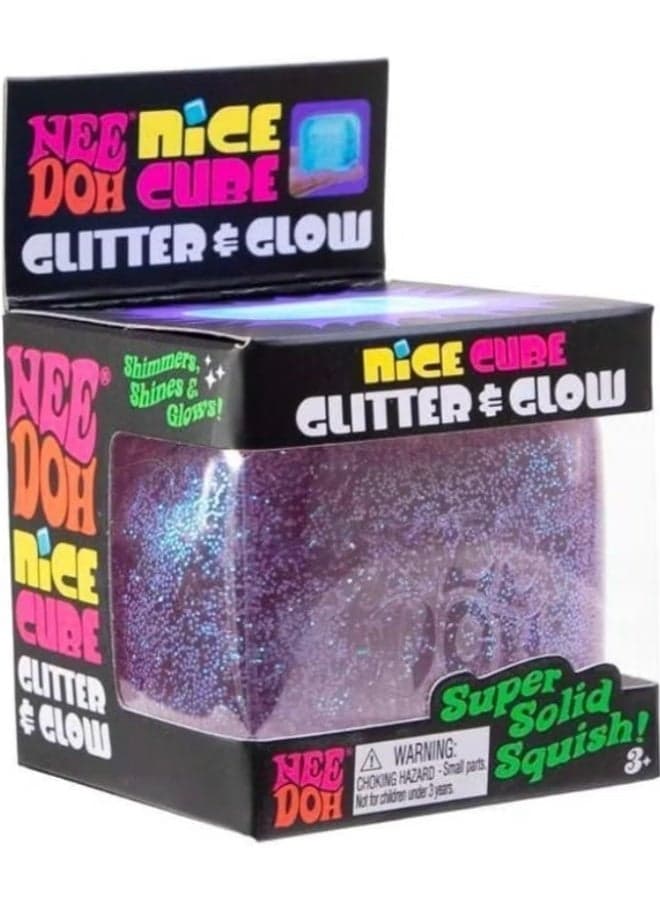 Schylling NeeDohCube Glitter and Glow-Purple
