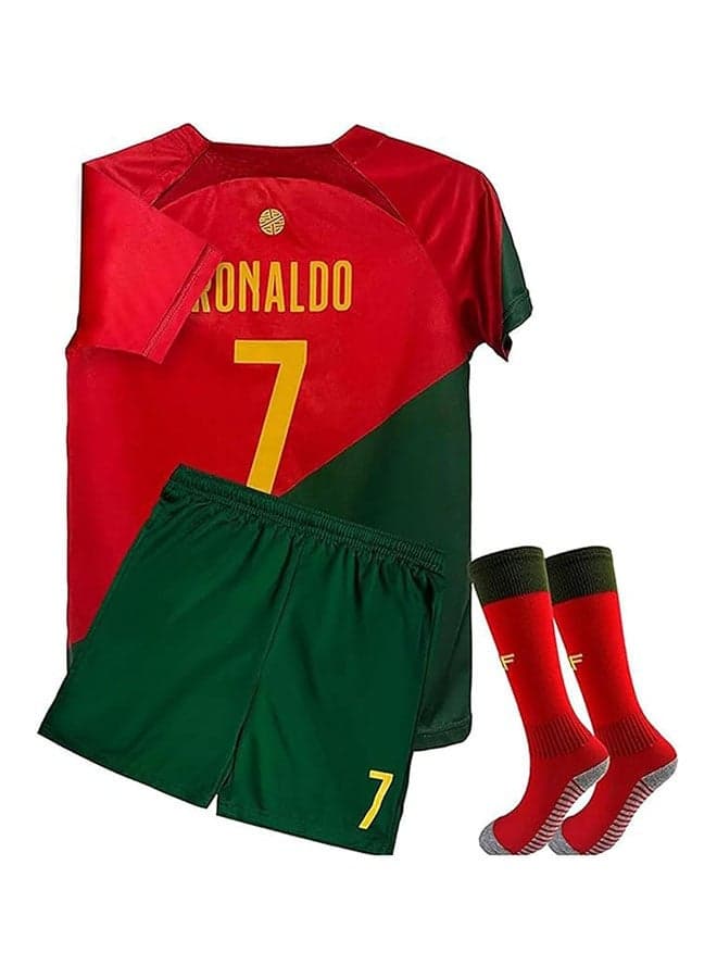 Kids Soccer Jersey 7# Jersey Youth Kid Soccer Jerseys, T-Shirt Trunks Socks Soccer Shirt Set