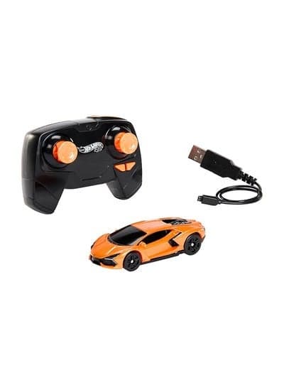 Hot Wheels RC Toy Car, Remote-Control Lamborghini Revuelto in 1:64 Scale, Recharge with USB Cable, Races & Stunts On- and Off-Track with Turbo Boost