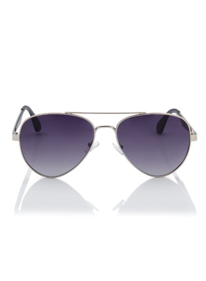 Unisex Polarized Sunglasses Gradient Grey Frame Silver Mirror Lens 47mm - LC1220C01