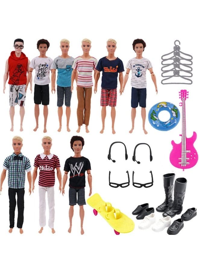 30 Pcs Ken Doll Clothes and Accessories Set,Doll Clothes Compatible with Ken Dolls Clothes and Accessories Set,Fashion Design Kit for 11.5Inch Doll, Easy to Put on and Take Off,Gift for Girls