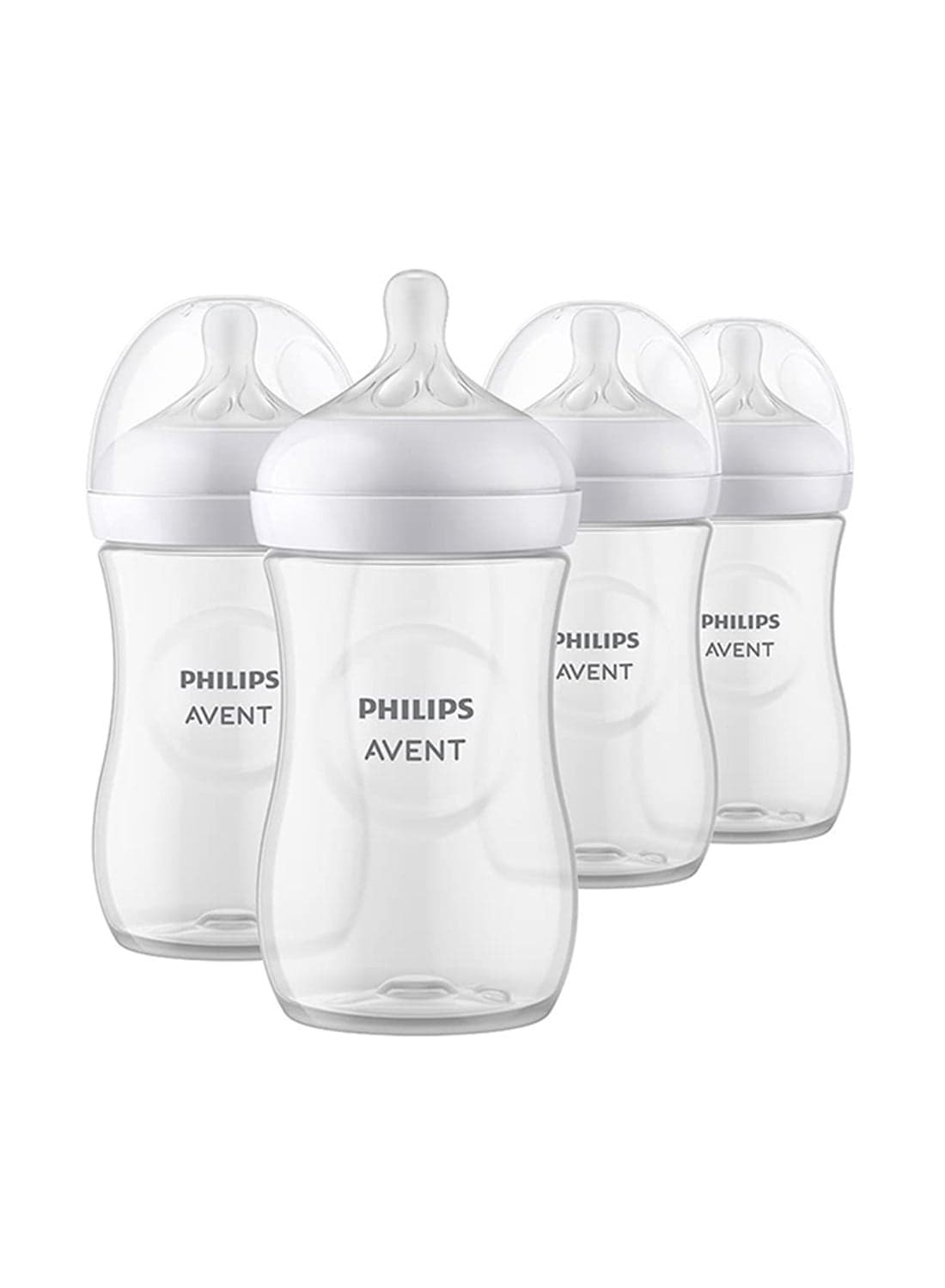 Natural Baby Feeding Bottle Combo| No.1 Brand Recommended by Moms Worldwide | Natural Response Technology Mimics Breastfeeding (9oz/260ml Clear - 4pc Combo) | SCY903/04