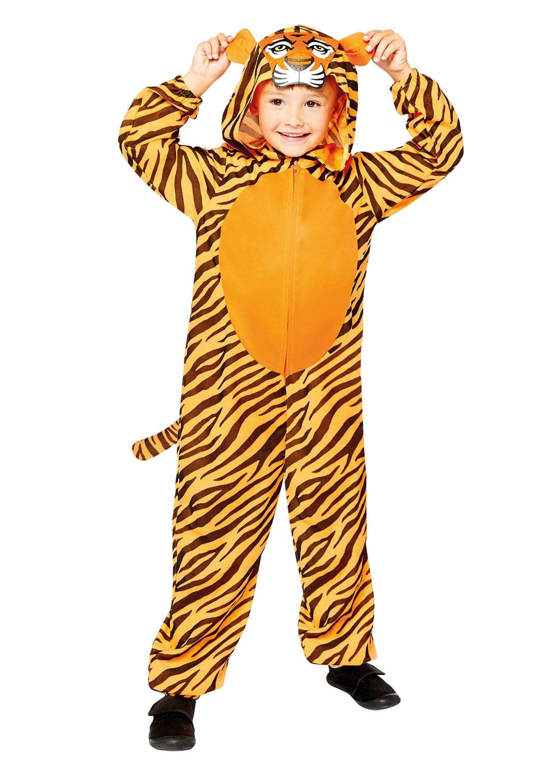 Child Tiger Onesie Costume, Animal Dress-Up for School Plays & Parties