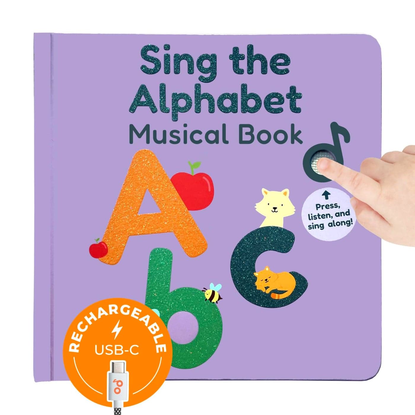 Cali's Books Alphabet Book for Toddlers 1-3 - Learn ABC, Musical Books for Kids, Interactive Talking Baby Toddler Sound Book, Educational Song Learning Toys, Singing and Speech Music Toy for Babies