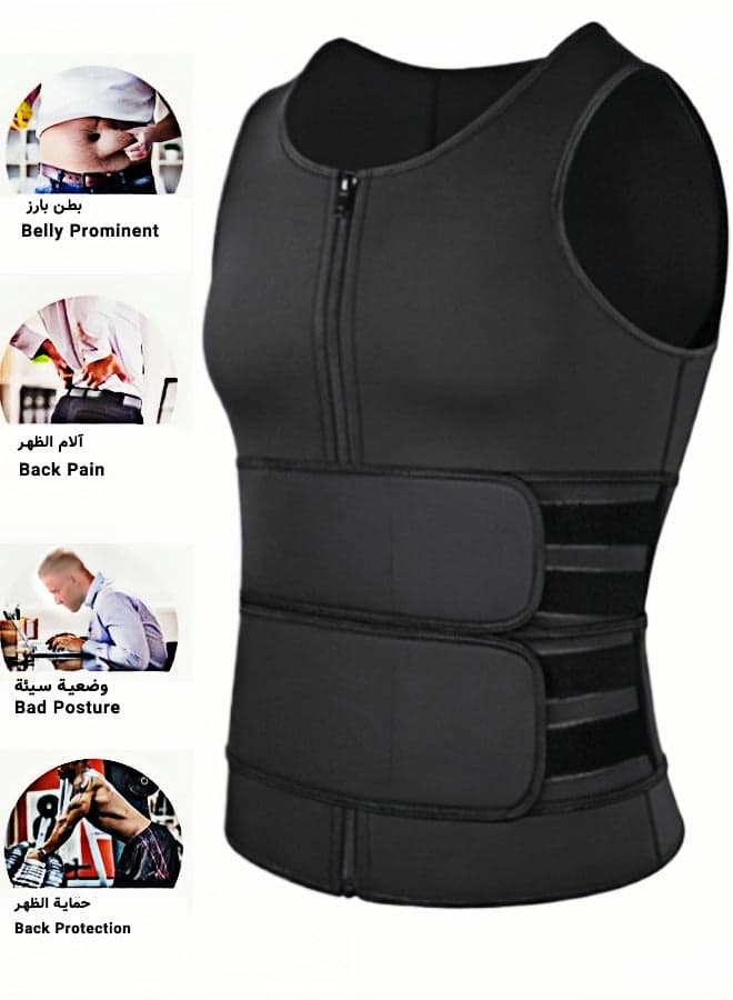 Waist Training Vest Belt Vest Trimmer, Slimming Body Shaper, Men's Weight Loss Shaping Sauna Suit