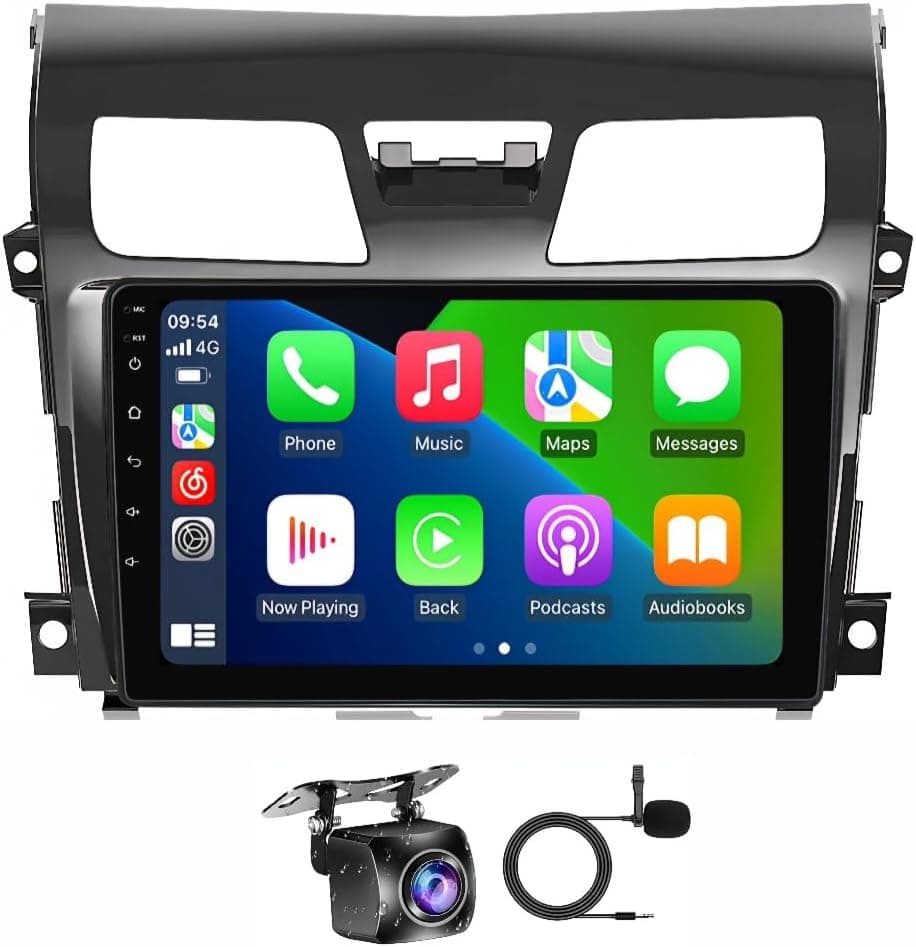 Fit Nissan Altima Car Stereo Altima Android Screen 2013-2015 With Apple Carplay Android Auto Wireless WiFi DSP FM&AM BT AHD Camera Included Fast Interface QLED (2+32GB Carplay 4CORE)