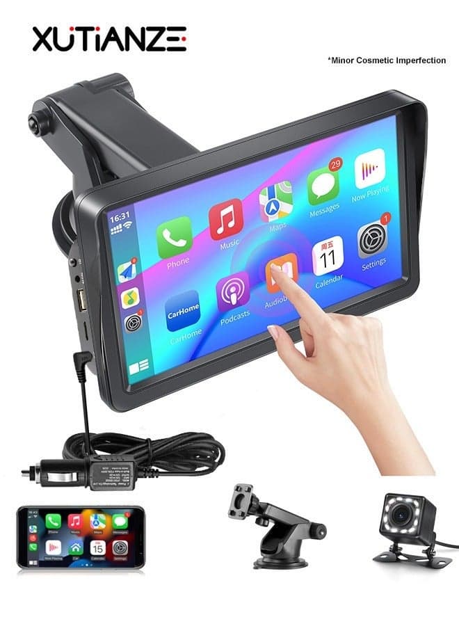 【Open Box】XUTIANZE 7-Inch Car Screen with Wireless Apple CarPlay & Android Auto – TF / USB Playback, MirrorLink, Bluetooth, AUX / FM, Voice Control – Easy Installation 12V–24V