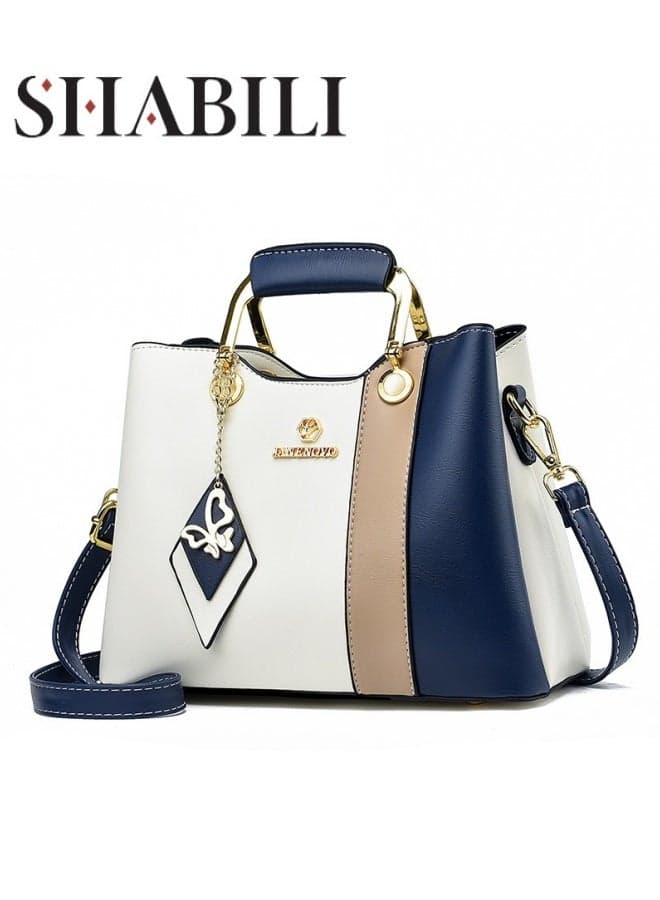 Women's Fashion Luxury Shoulder Bags, Ladies Designer Contrast Color Handbag Tote Bags Clutch Bag, Butterfly Charm Crossbody Bag Satchel Bag Beach Bag Carry Bag for College Students and Teenagers