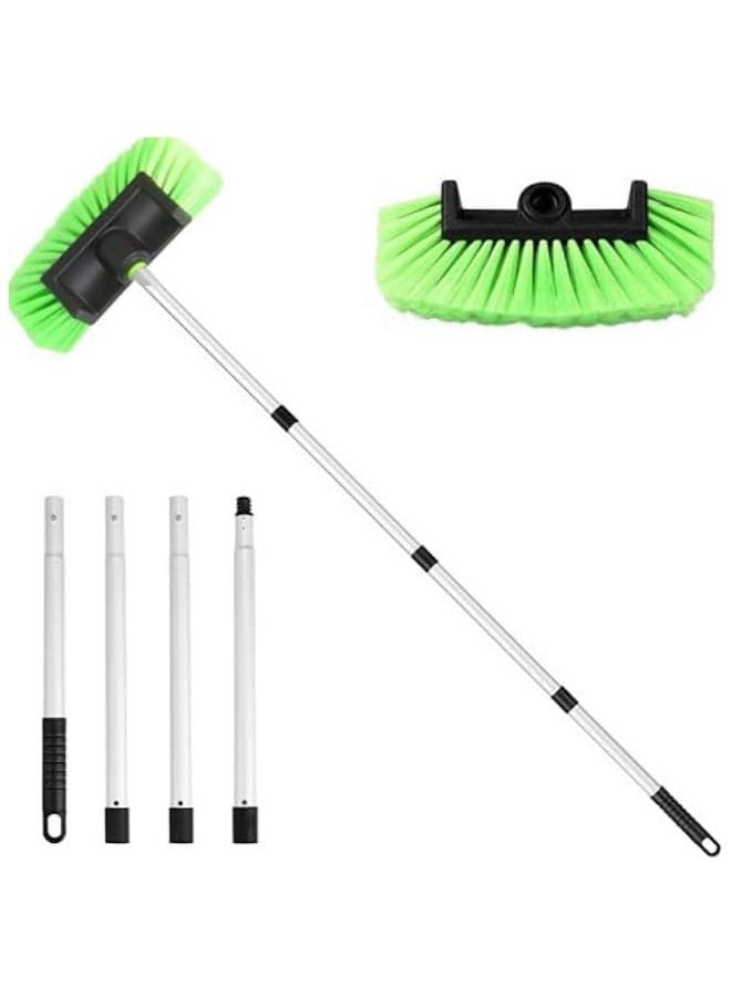 Five-Sided Car Wash Brush with Long Handle,Soft Bristle Scrub Cleaning Mop with Extendable Handle for Car, SUV, Truck, Caravan, Boat, House Siding, Sweep Snow 62”/157cm