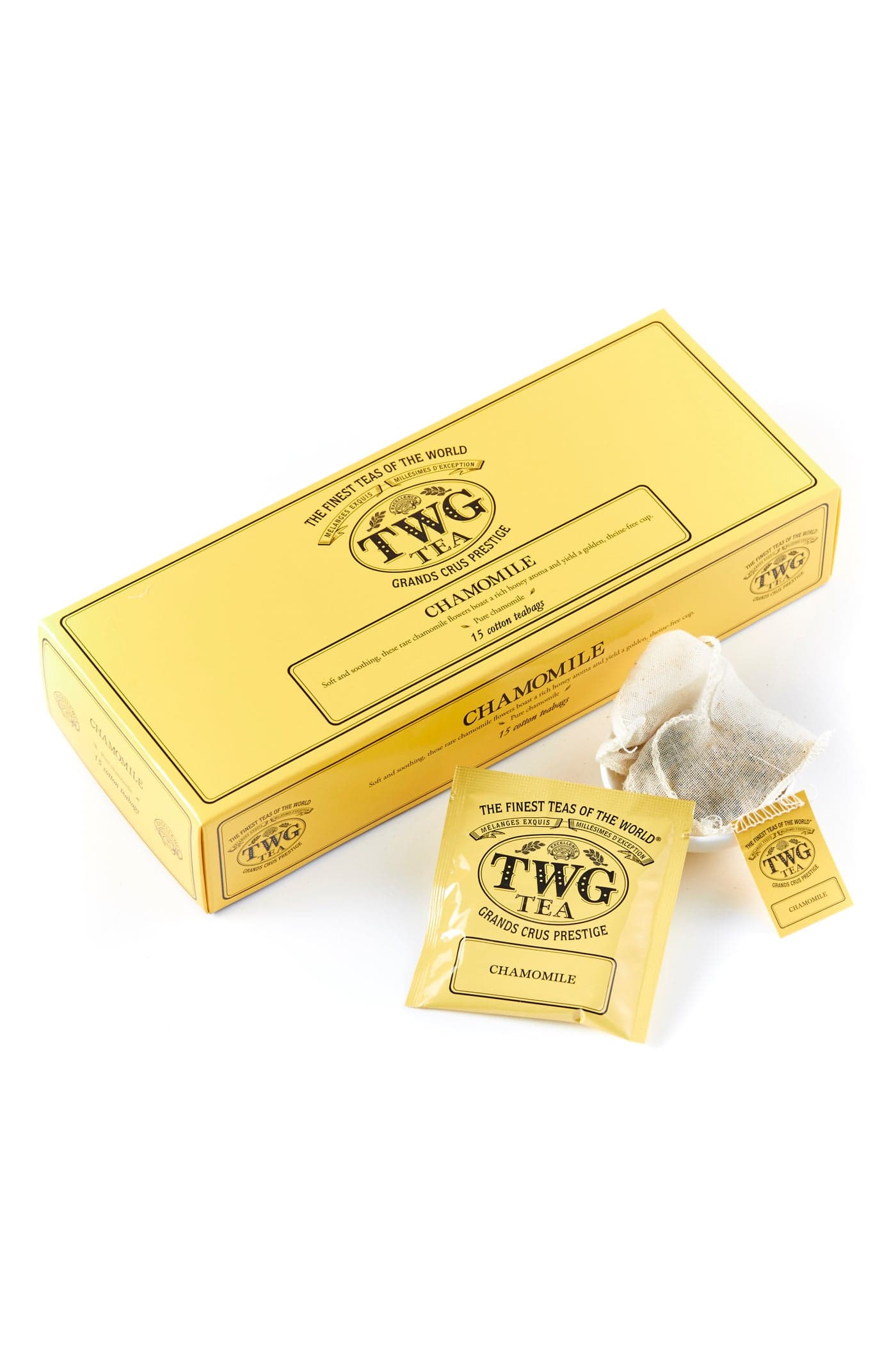 Chamomile | Herbal Tea | Decaffeinated & Theine-Free | 15 Hand Sewn Cotton Tea Bags | Gift Set