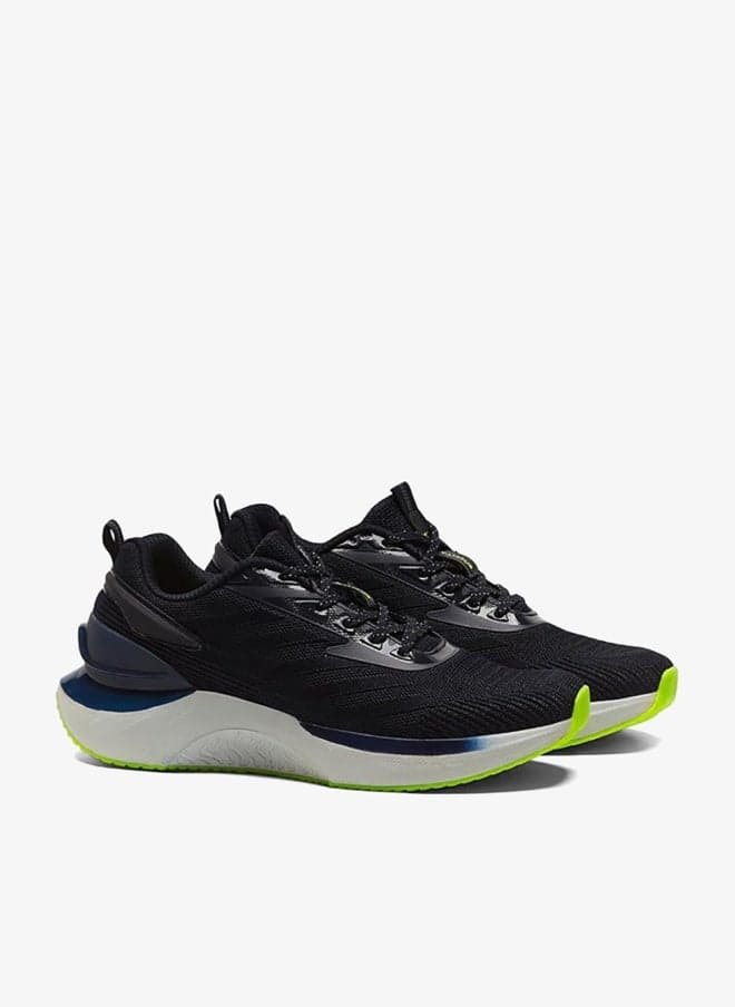 Men's Navy Low-Top Sneakers Shoes with Green Accent - Modern Design for All-Day Comfort