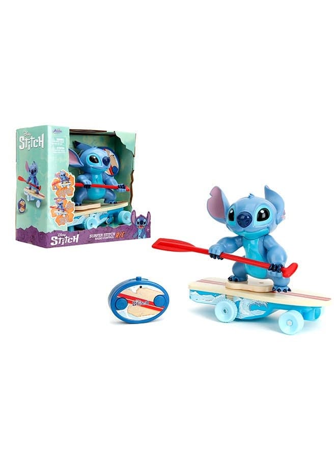 Toys Disney Lilo & Stitch Surfer Stitch Remote Controlled Vehicle with Rotation and Wheelie Function, Toys for Kids and Adults – 25 cm Scale, Multicolor