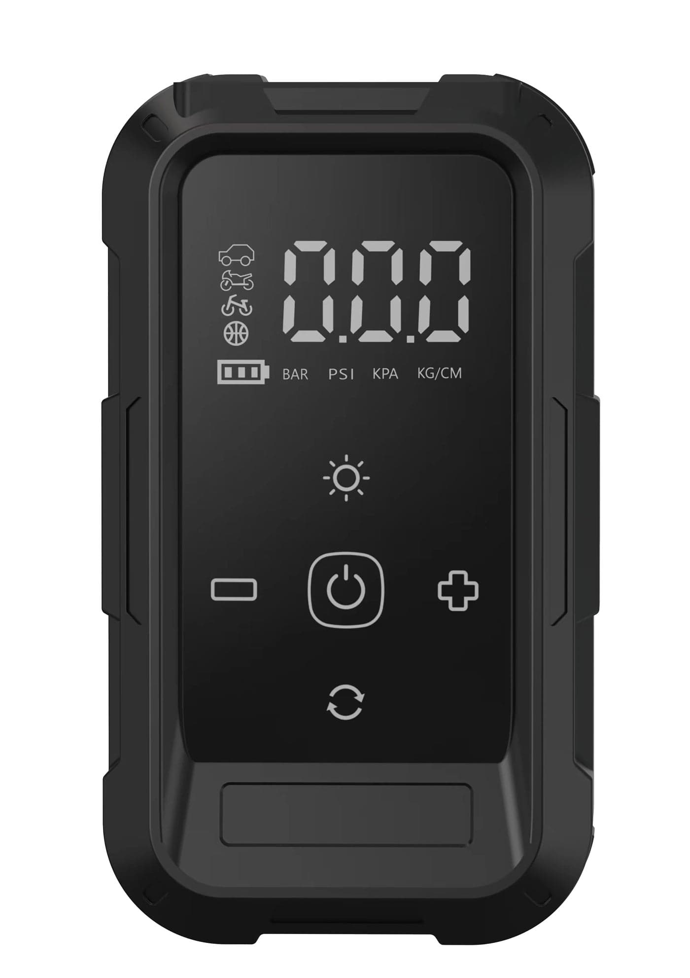 Airo Car Tire Inflator Battery Capacity 1300mAh x3 /Switchable Inflation Mode /Cigarette Lighter Powered Built-in Flash Light / Cylinder Diameter 19mm / Automatic Delay Shutdown / Working Time 20 Minutes Max - Black