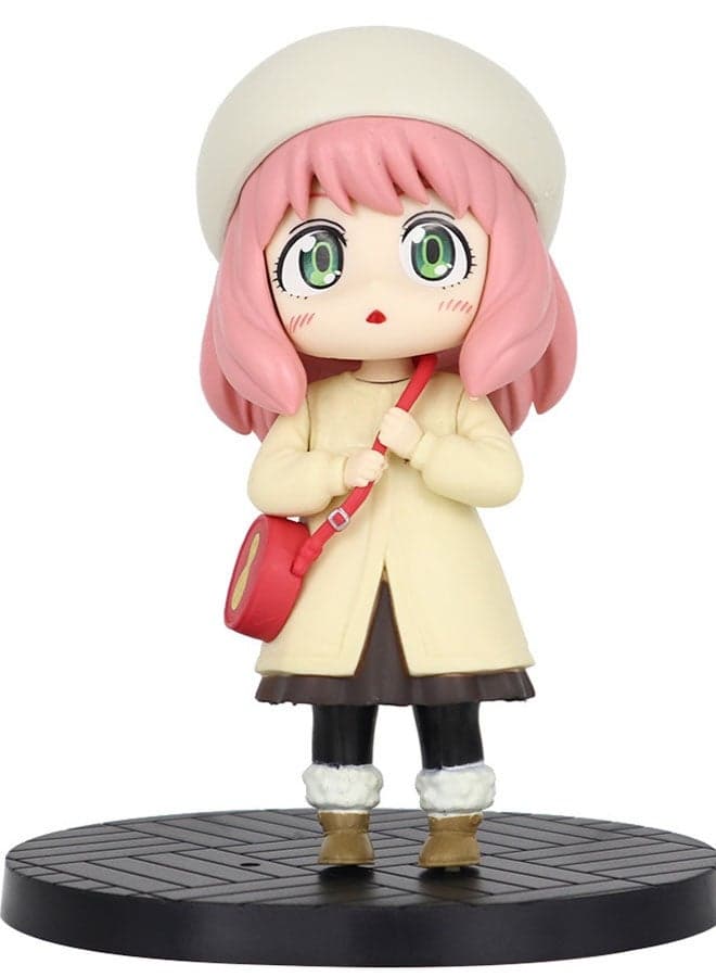 Spy x Family 14 cm Winter Coat Anya with Backpack Figure Model, Trendy Anime Figures, Decoration Gift